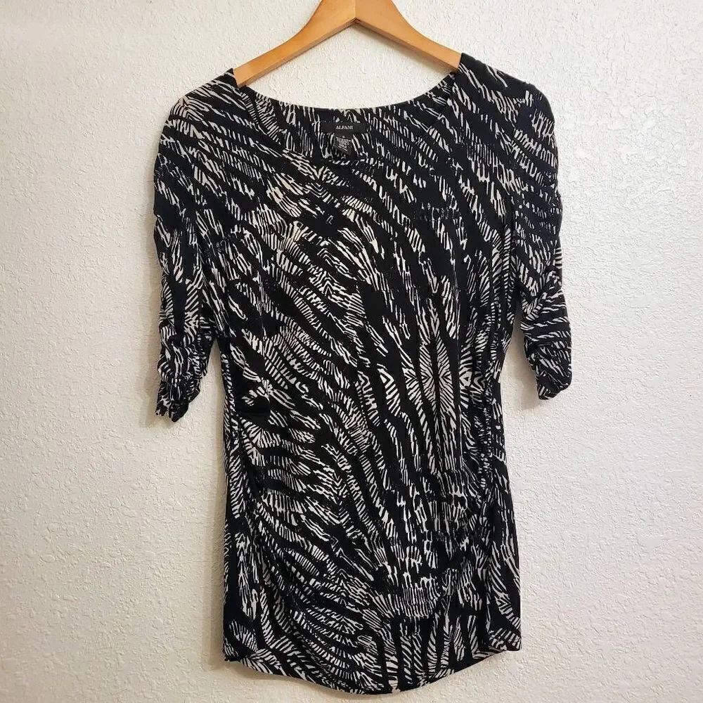 Alfani ruched sleeve & sides blouse: Flattering,  Comfy,  Effortless,  Essential